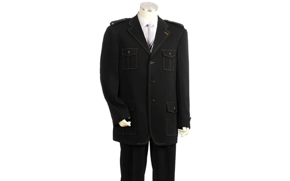Canto Men's Wool-feel Fashion Suit - Military 2-piece