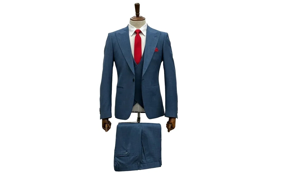 Giovanni Testi Suits With Double Breasted Vest - 3 Piece Blue