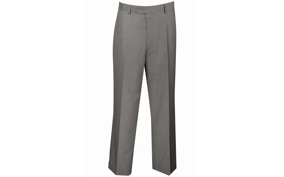 Grey Wool Feel Men's Regular Fit Flat Front Dress Pants
