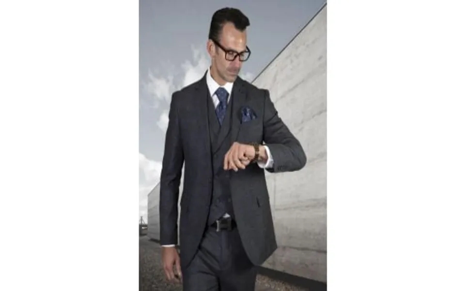 Men's 3-piece Wool Suit - Subtle Plaid Pattern Statement Collection