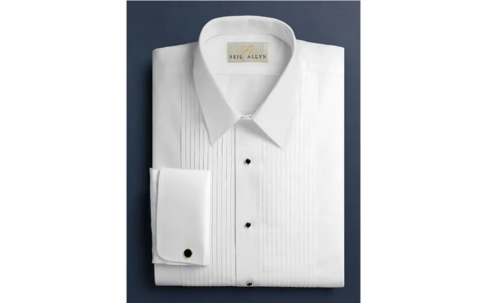 Mens Classic Cotton Spread Collar French Cuff Tuxedo Shirt In White