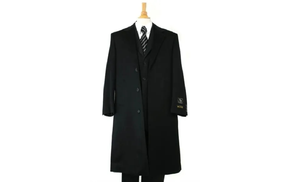 Mens Herringbone Dress Coat Long 'harvard' Grey Tweed - Cashmere Topcoat