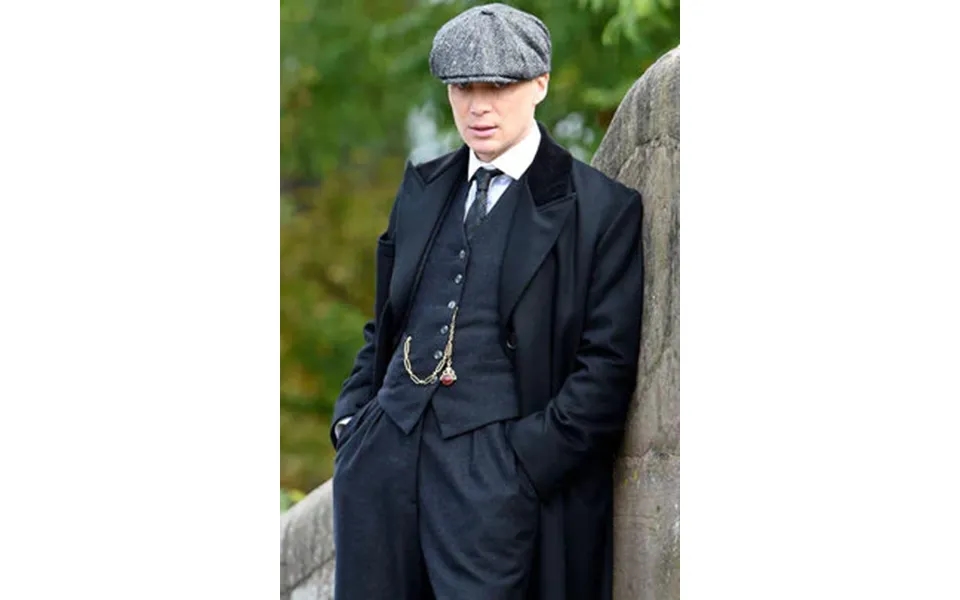 Mens Peaky Blinders Costume Peaky Blinder Outfit - Include Peaky Blinder Actor Cap Thomas Shelby Black Herringbone Wool