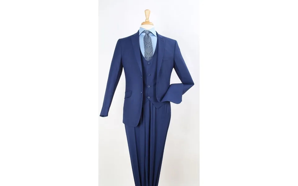 Royal Diamond Slim Fit 3 Piece Fashion Suit Low Cut Vest For Men