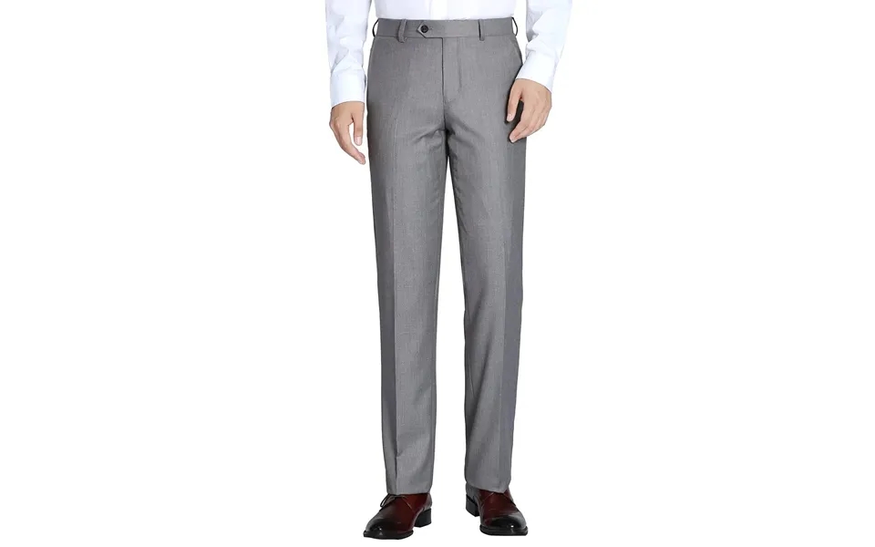 Slim Fit Men's Dress Pants - Light Grey Wool Feel