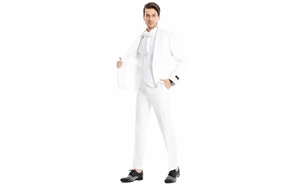 Tazio Men's 3-piece Skinny-fit Suit - Wide Shawl Lapel