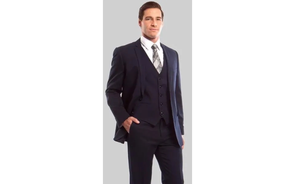 Tazio Men's 3-piece Solid Suit - Slim Fit Business Wear With