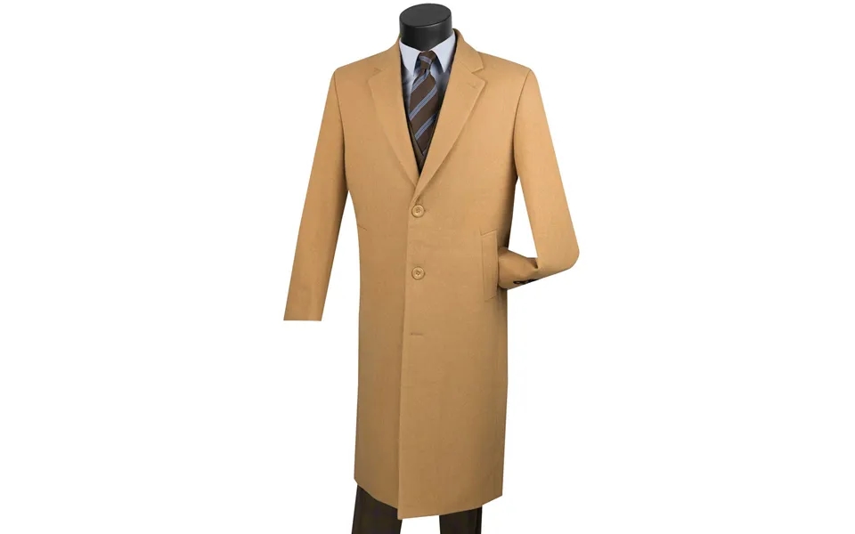 Wool & Cashmere Men's Overcoat - Full Length In Camel