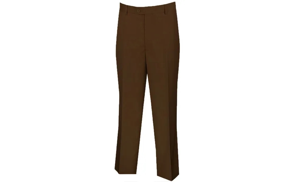 Wool Feel Men's Regular Fit Dress Pants - Flat Front In Brown