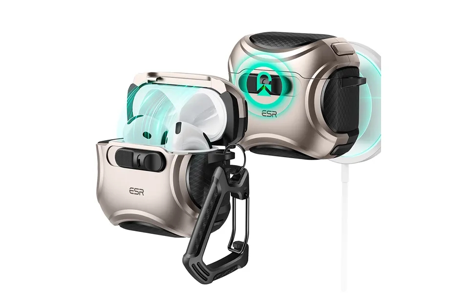 Airpods 4 Cyber Flicklock Case Halolock Desert Titanium