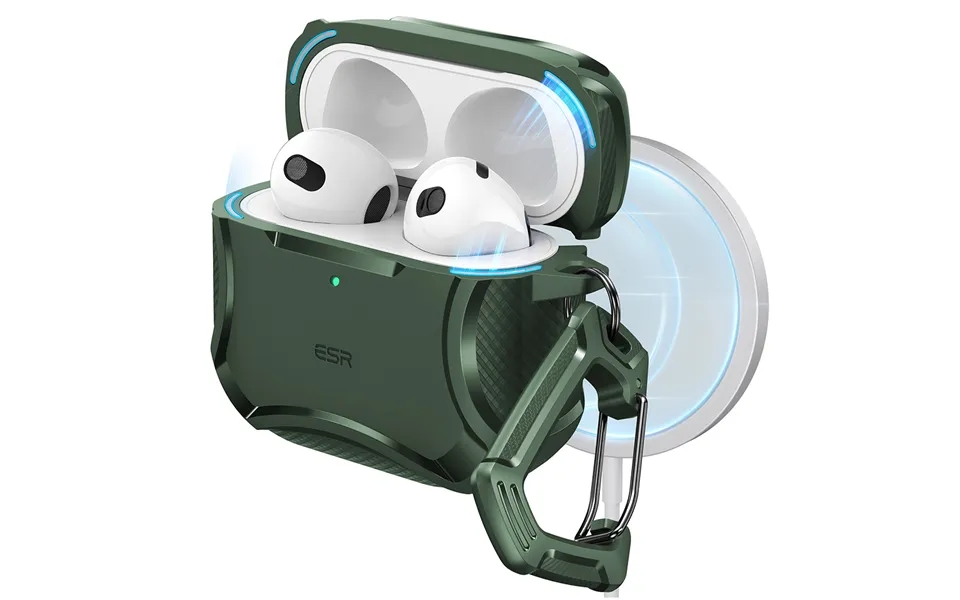 Airpods 4 Cyber Tough Case Halolock Forest Green