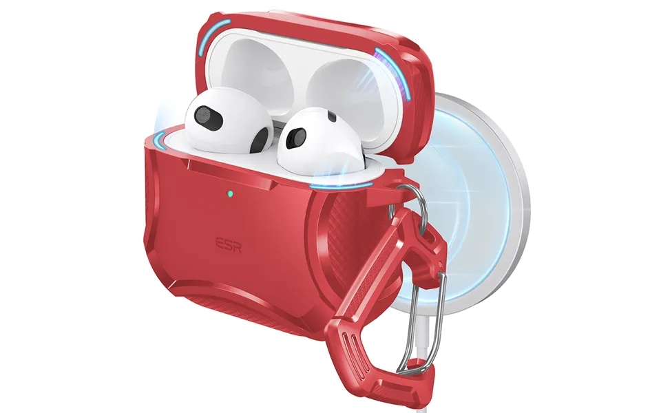 Airpods 4 Cyber Tough Case Halolock Red