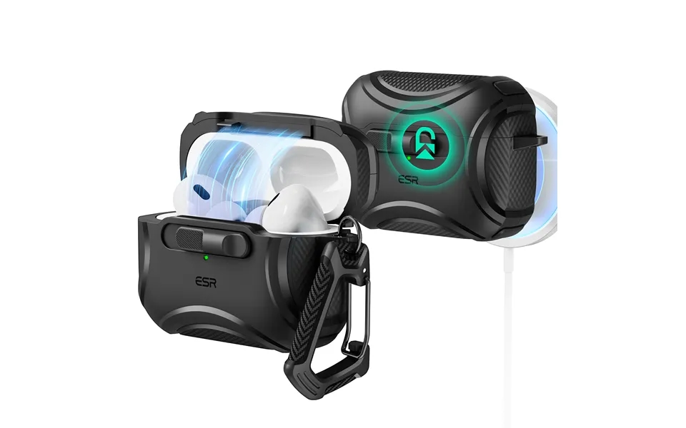 Airpods Pro 2023 2022 2019 Cyber Flicklock Case Halolock Midnight Black