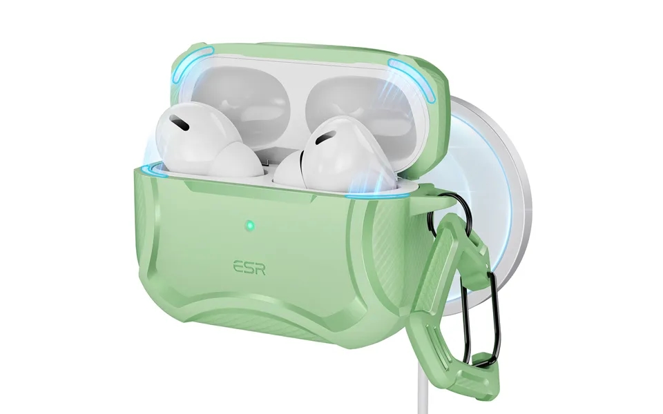 Airpods Pro 2023 2022 2019 Cyber Tough Case Halolock Light Green