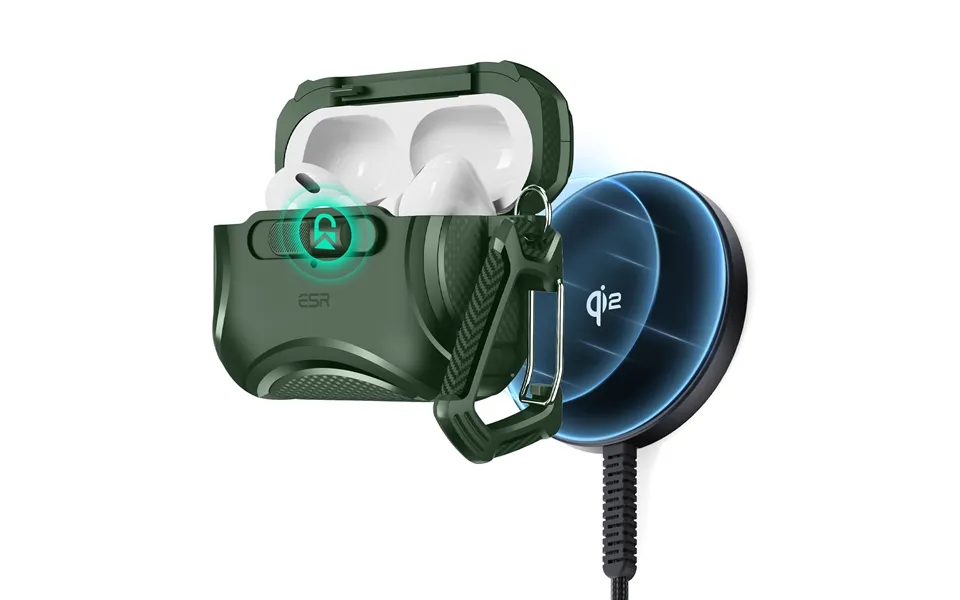 Cyber Flicklock Snap-and-charge Bundle For Airpods Pro 2023 2022 2019 Forest Green