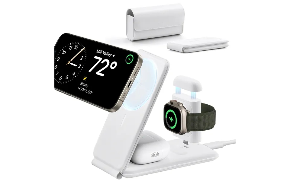 Halolock 3-in-1 Travel Wireless Charging Set White