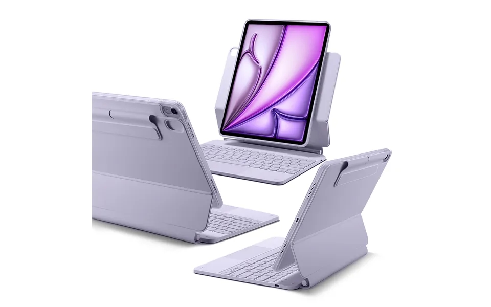 Ipad Air 13 2024 Rebound Magnetic Keyboard Case 360 Us Layout-purple