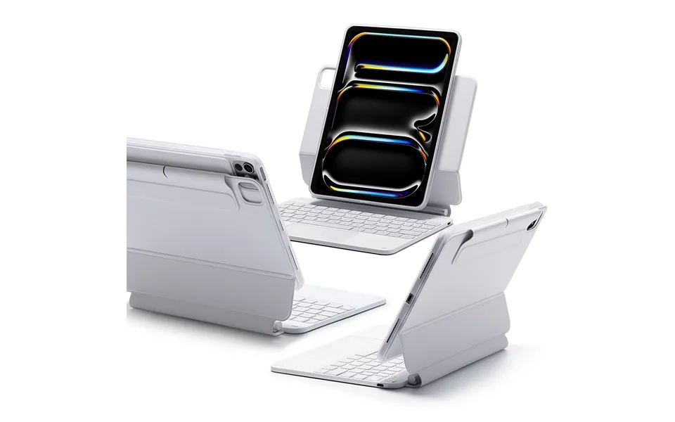 Ipad Pro 11 2024 Rebound Magnetic Keyboard Case 360 Us Layout-white