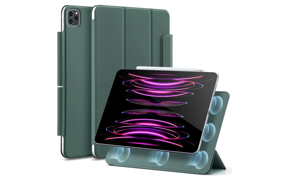 Ipad Pro 12.9 2022 2021 2020 Rebound Magnetic Case Forest Green