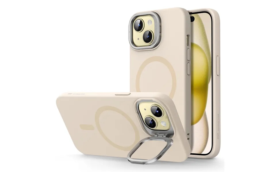 Iphone 15 Cloud Soft Case With Stash Stand Halolock Light Tan