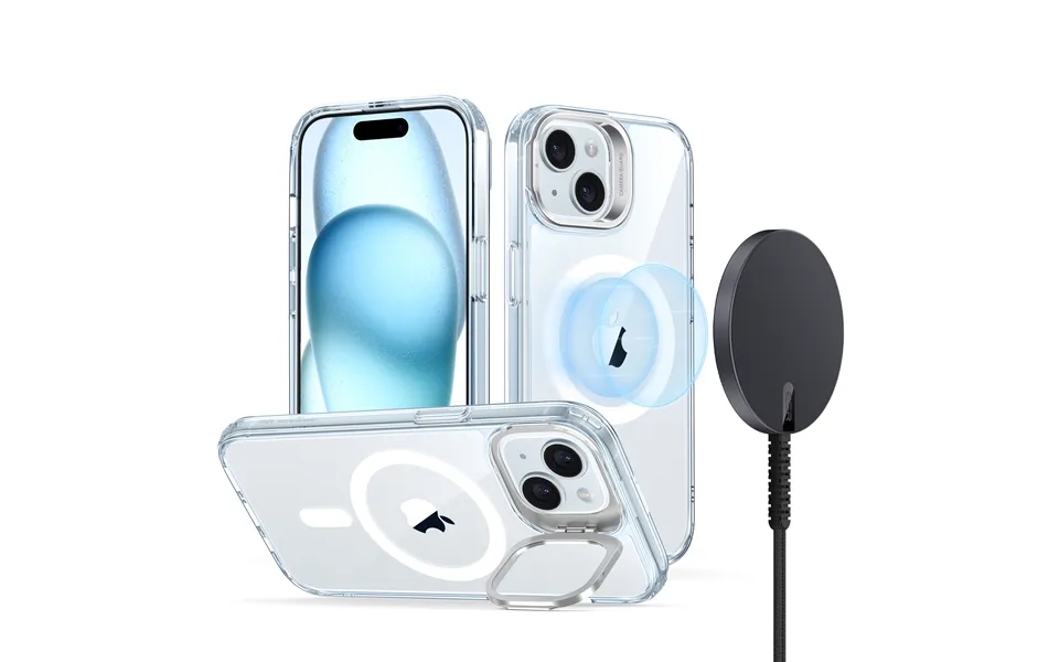 Iphone 15 Snap-and-stand Charging Bundle Clear Blue