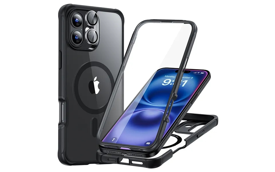 Iphone 16 Plus Armor Tough Case Halolock Clear Black