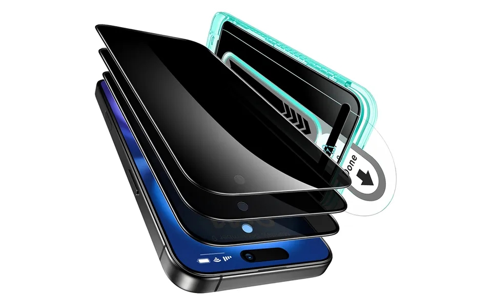 Iphone 16 Tempered-glass Privacy Screen Protector 3 Pack With Flawless Fit Tray