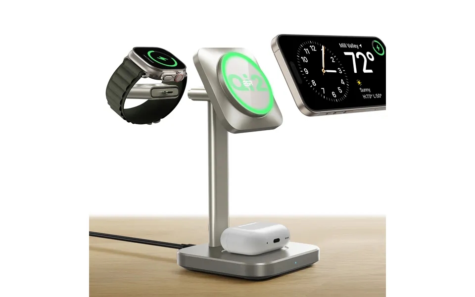 Qi2 3-in-1 Watch Wireless Charging Set Halolock Titanium
