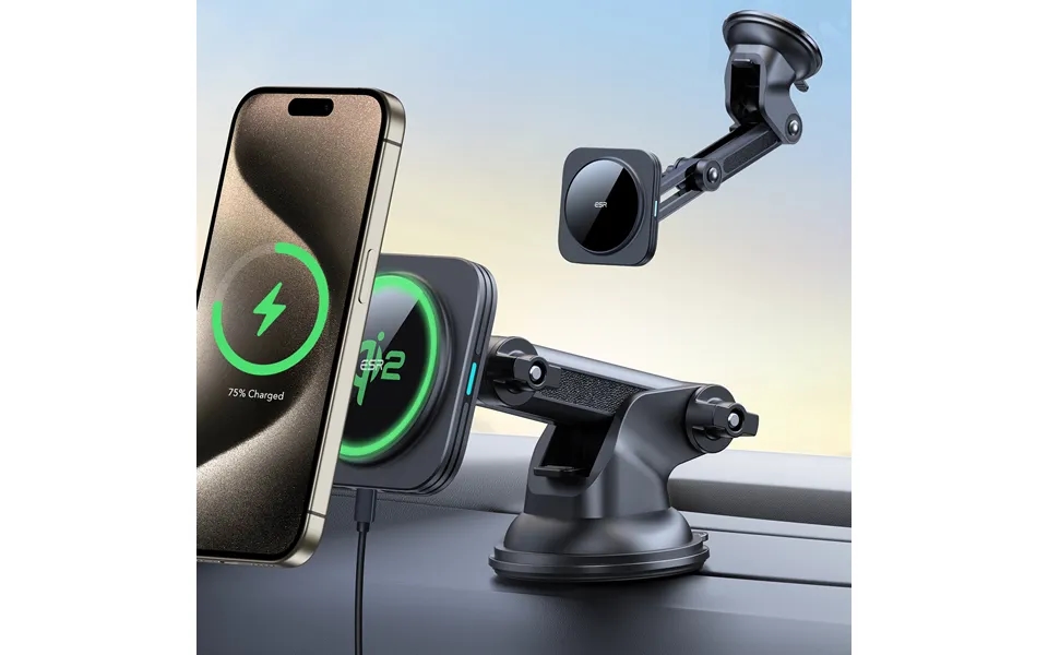 Qi2 Dashboard Wireless Car Charger Halolock Black