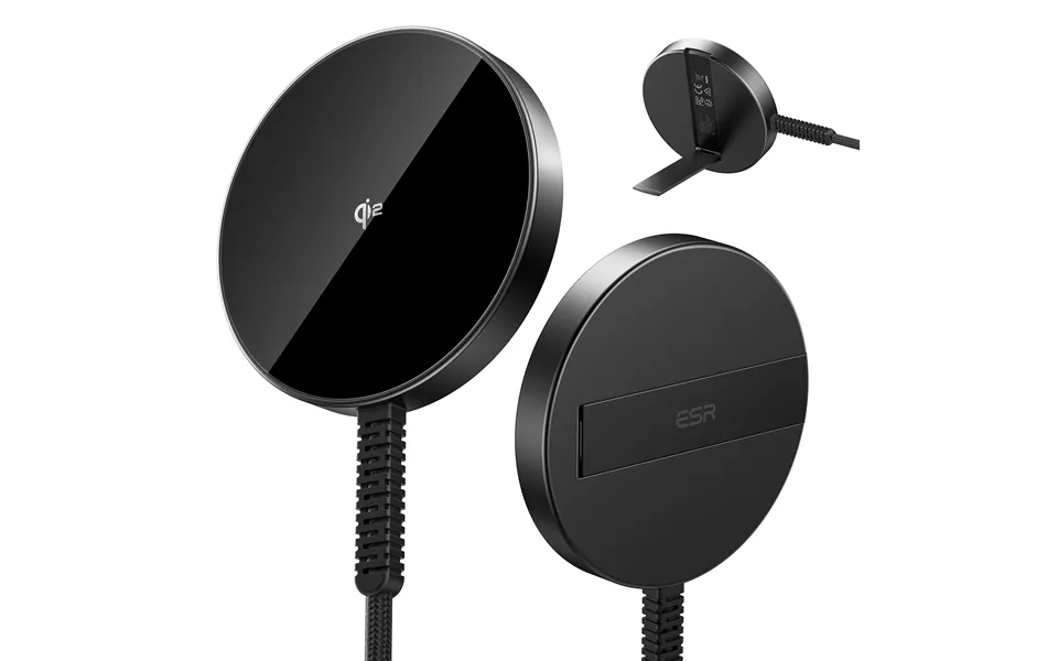 Qi2 Mini Kickstand Wireless Charger Halolock Black