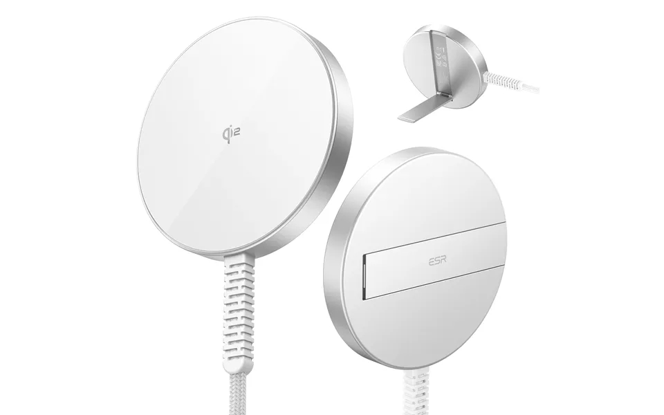 Qi2 Mini Kickstand Wireless Charger Halolock White