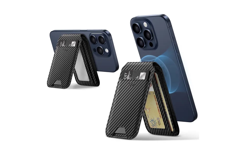 Vegan Leather Wallet Stand Halolock Black Carbon Fiber