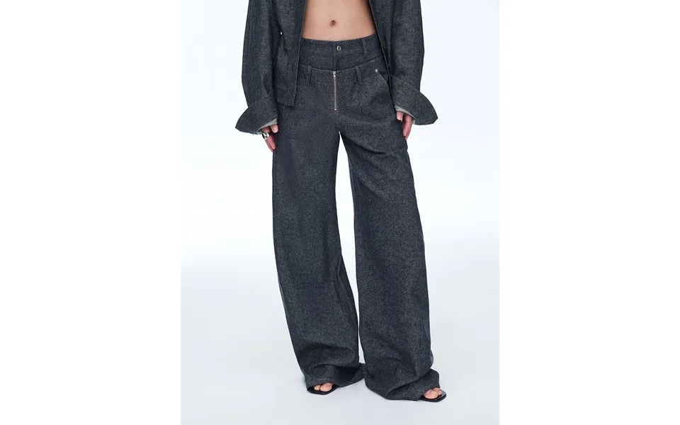 Berlin Street Old Money Style Linen Material Stand-up Silhouette Double Waist Scimitar Casual Trousers Spring - L Raw Co