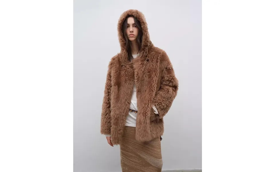 Clouds Of Smoke Become Rain Imported Tuscan Hooded Sheepskin - L Brown