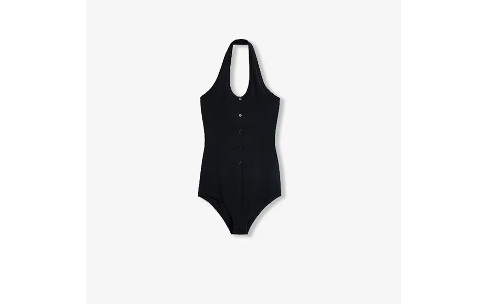 German Yangzi 48s Machine Washable Wool All-match Halter Neck Jumpsuit For Women - S Black