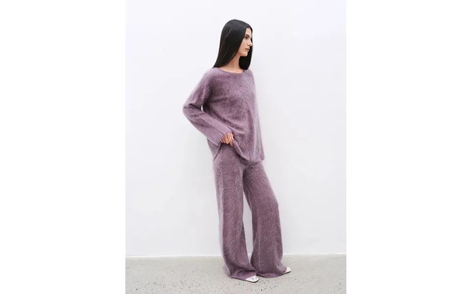 Half-ripe Winter Cashmere Comfortable Loose-fit Crewneck Sweater And Straight-leg Knit Pants Set