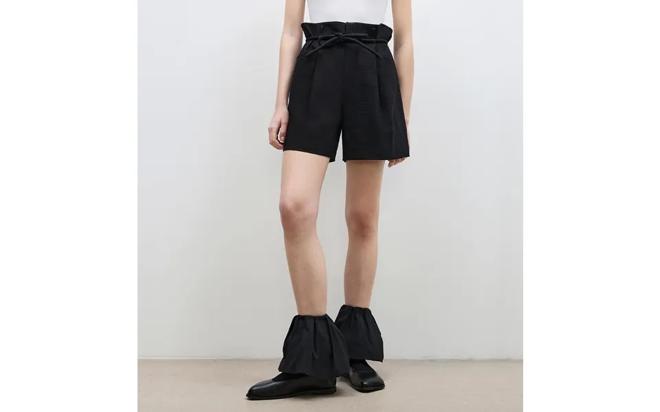 Jungle Fantasy Flower Bud Drawstring High Waist Shorts Women - S Classic Black