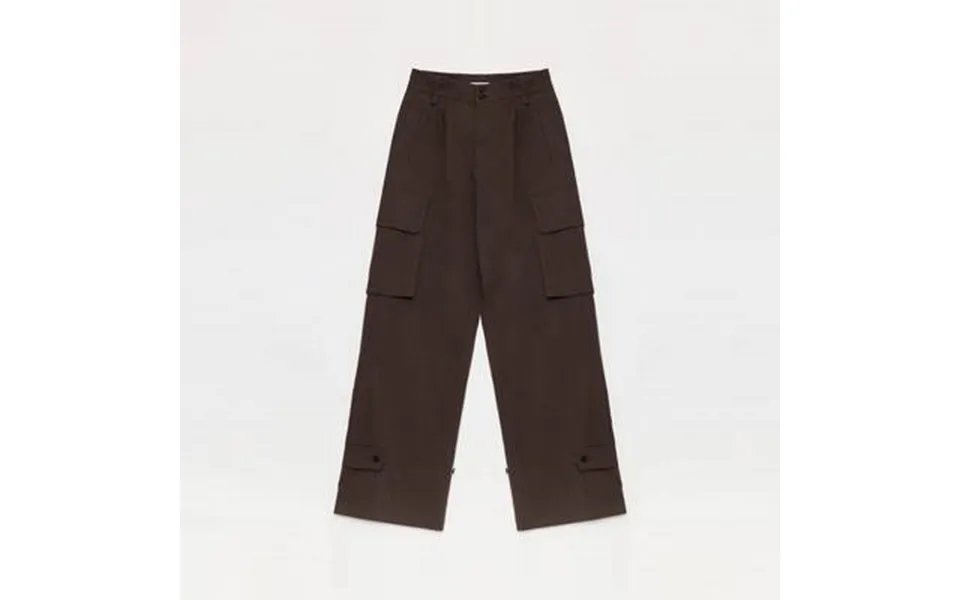 Leisure First Personalized Three-dimensional Large Patch Pocket Straight Wide-leg Work Trousers - M Burgundy