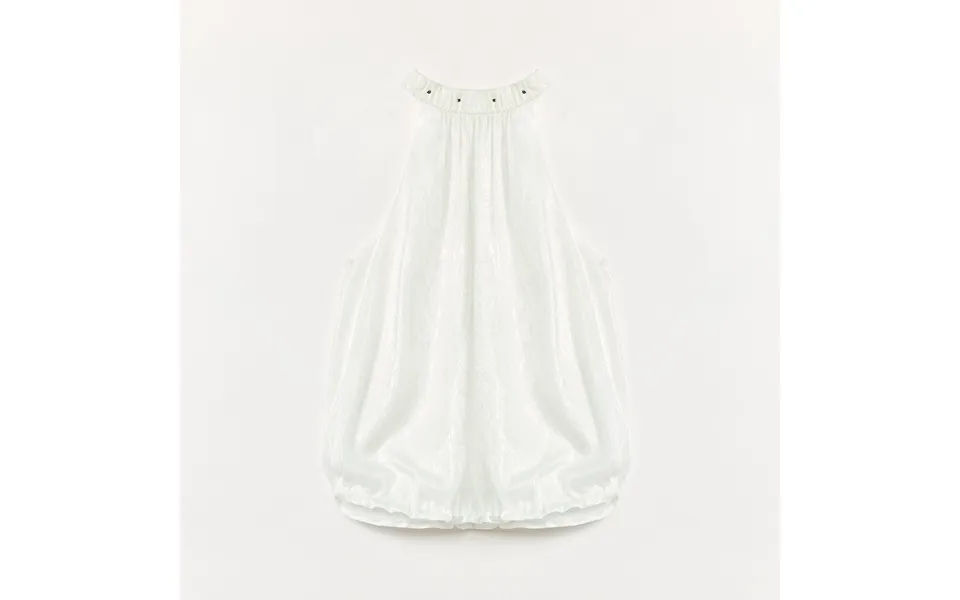 Light And Shadow Retro Posey Halter Neck Vest - L White