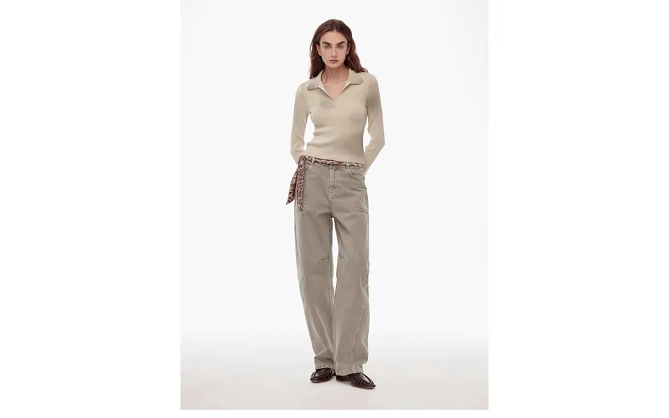 Primal Instinct Retro Distressed Wasteland Style Washed Silhouette Loose Scimitar Jeans For Autumn