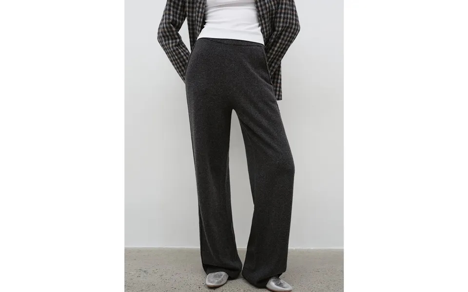 Relaxed Encounter Stylish Casual Sports Wool Knit Hoodie And Straight-leg Leisure Pants Set - L Dark Gray Pants