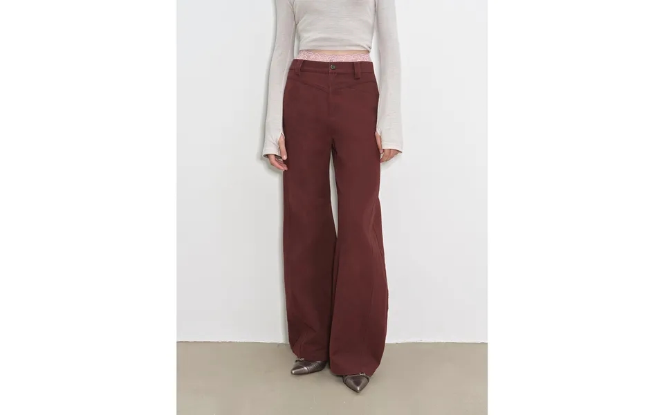 Street Step Retro Distressed Casual Style Straight Slant Pocket Casual Scimitar Bloomers - M Red