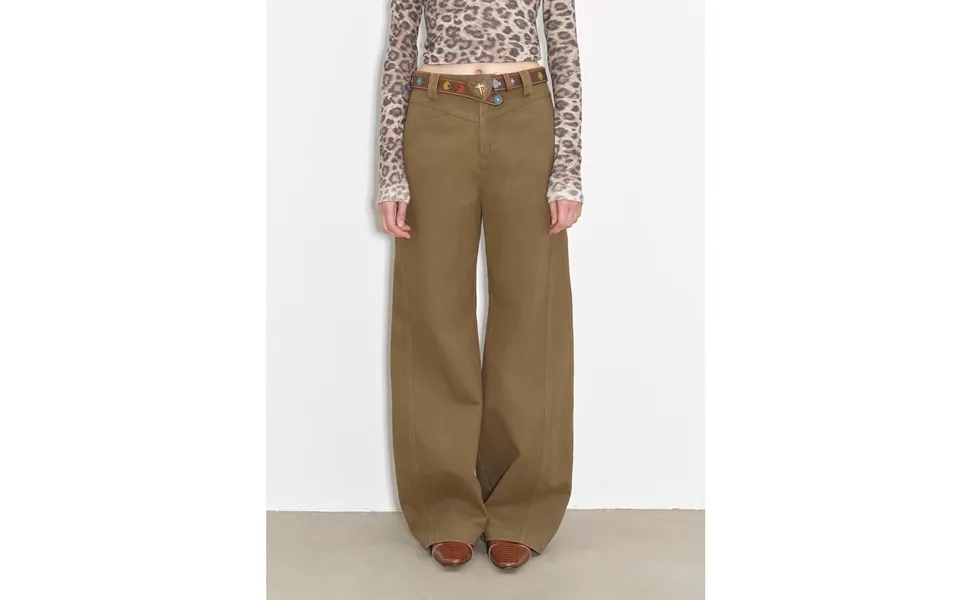 Street Step Retro Distressed Casual Style Straight Slant Pocket Casual Scimitar Bloomers - S Brown