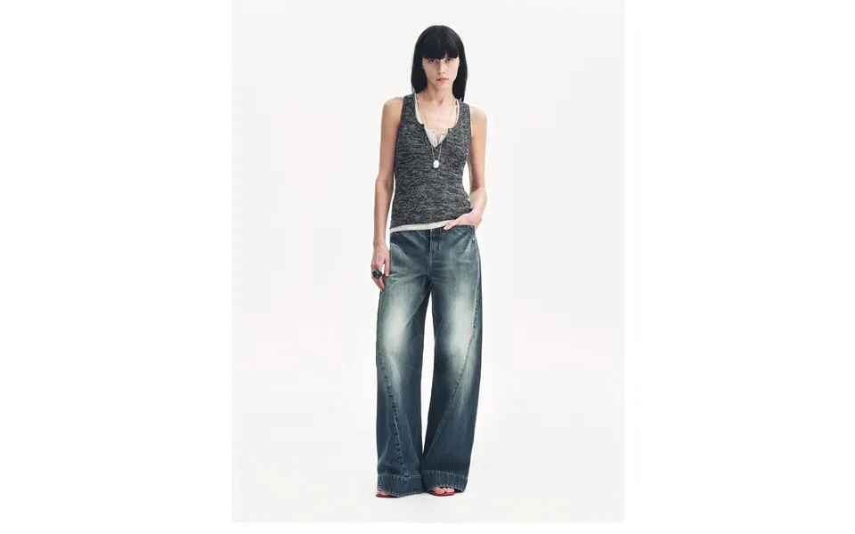 Summer Night Starry Sky Cotton And Linen Blended Henley Collar Beaded Vest Summer