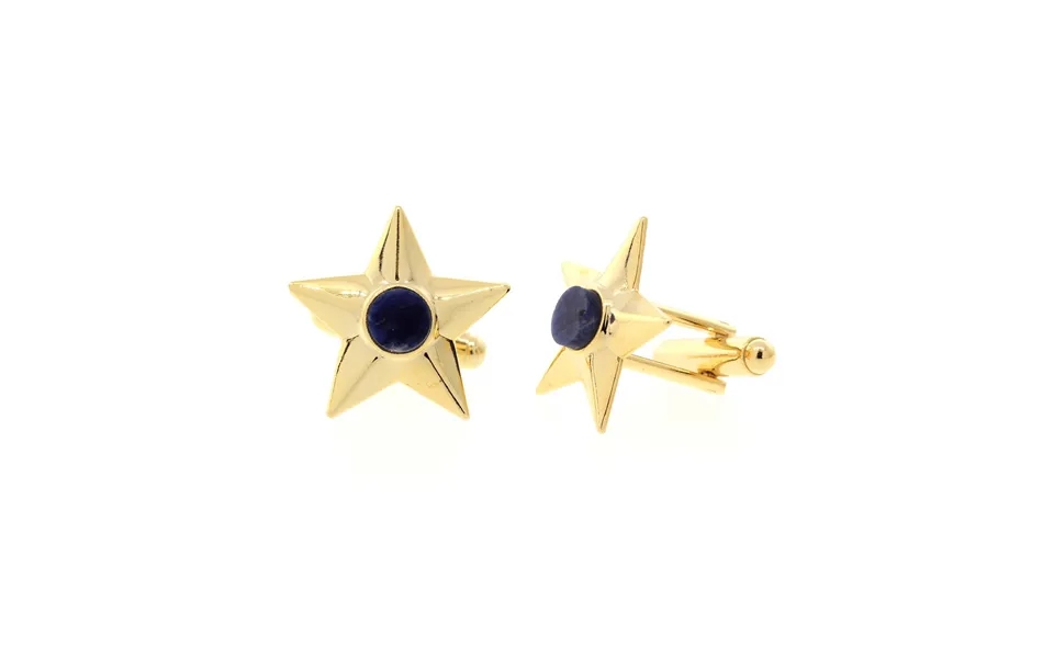 14k Gold Dipped Semi-precious Blue Sodalite Star Cufflinks