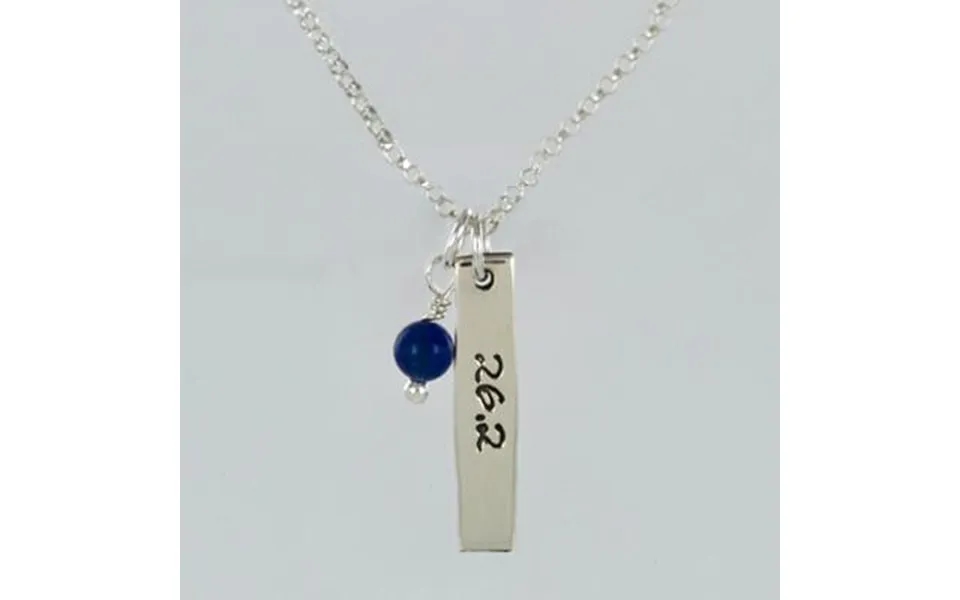 26.2 Courage Sterling Silver & Lapis Necklace - With Diamond Cut Chain