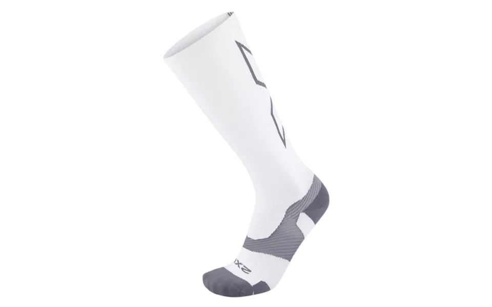 2xu Vectr Light Cushion Full Length Socks - White Grey