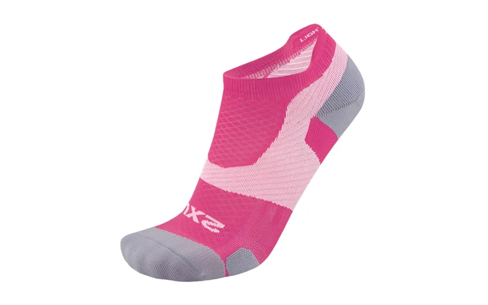2xu Vectr Light Cushion No Show Socks - Magenta Light Grey