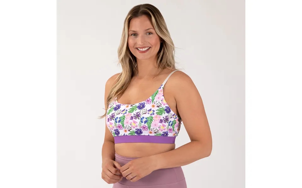 Adjustable Straps Sports Bra - Paw Print Garden