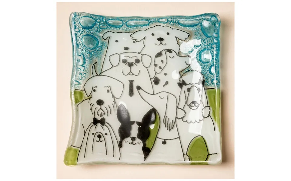 All Over Pets Recycled Glass Square Dish - Dog